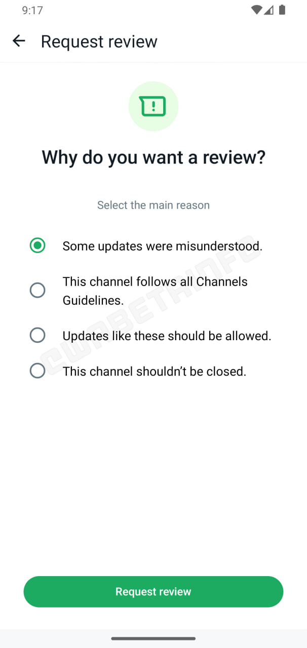 WhatsApp Channel Request Review